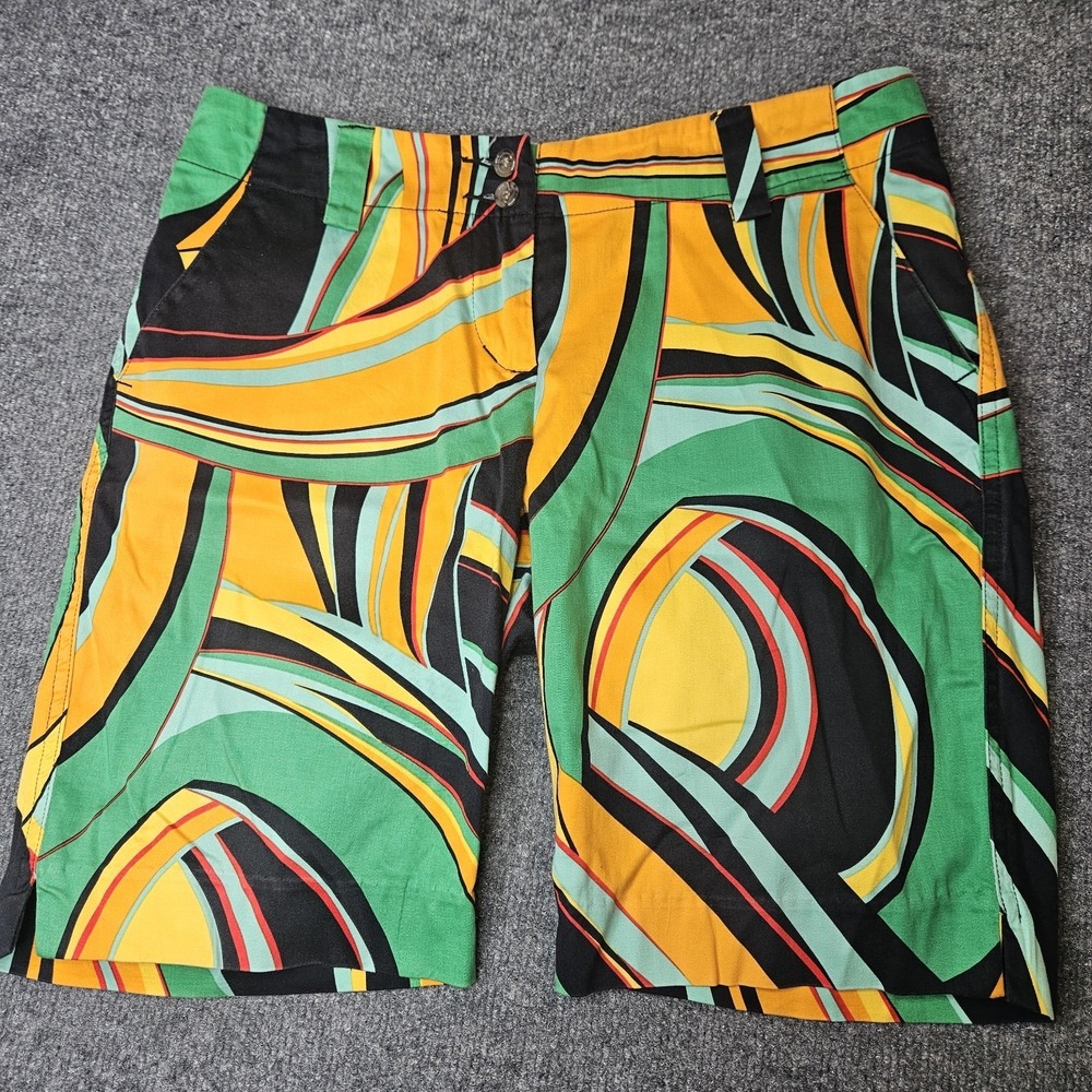 Loudmouth‎ Golf Womens Swirls Gone Wild Bermuda Shorts Size 6 Inseam 10" View 2